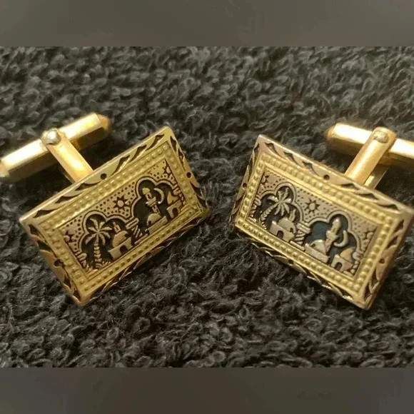 Vintage Egyptian motif Cuff Links - Picture 1 of 4